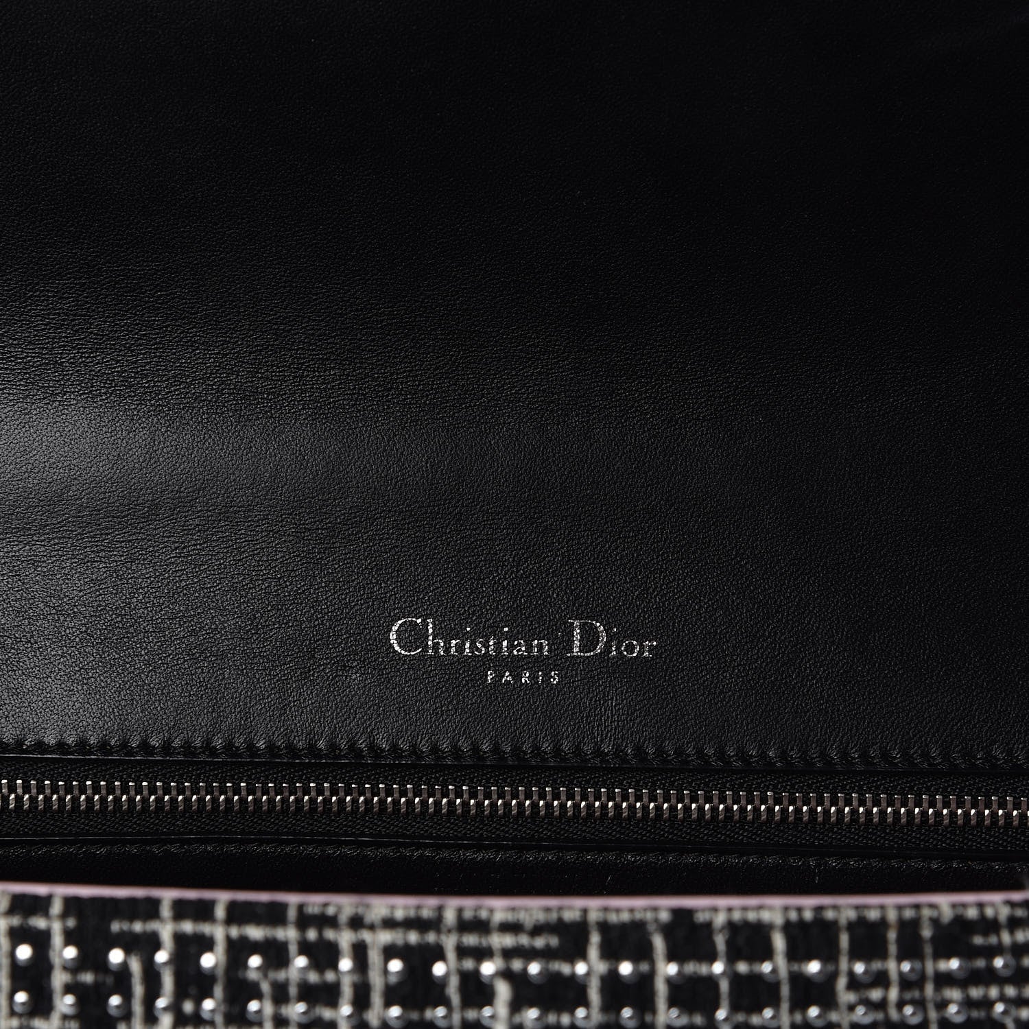 Christian Dior Tweed Embellished Diorama Flap Bag Black White 8 of 10