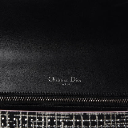 Christian Dior Tweed Embellished Diorama Flap Bag Black White 8 of 10