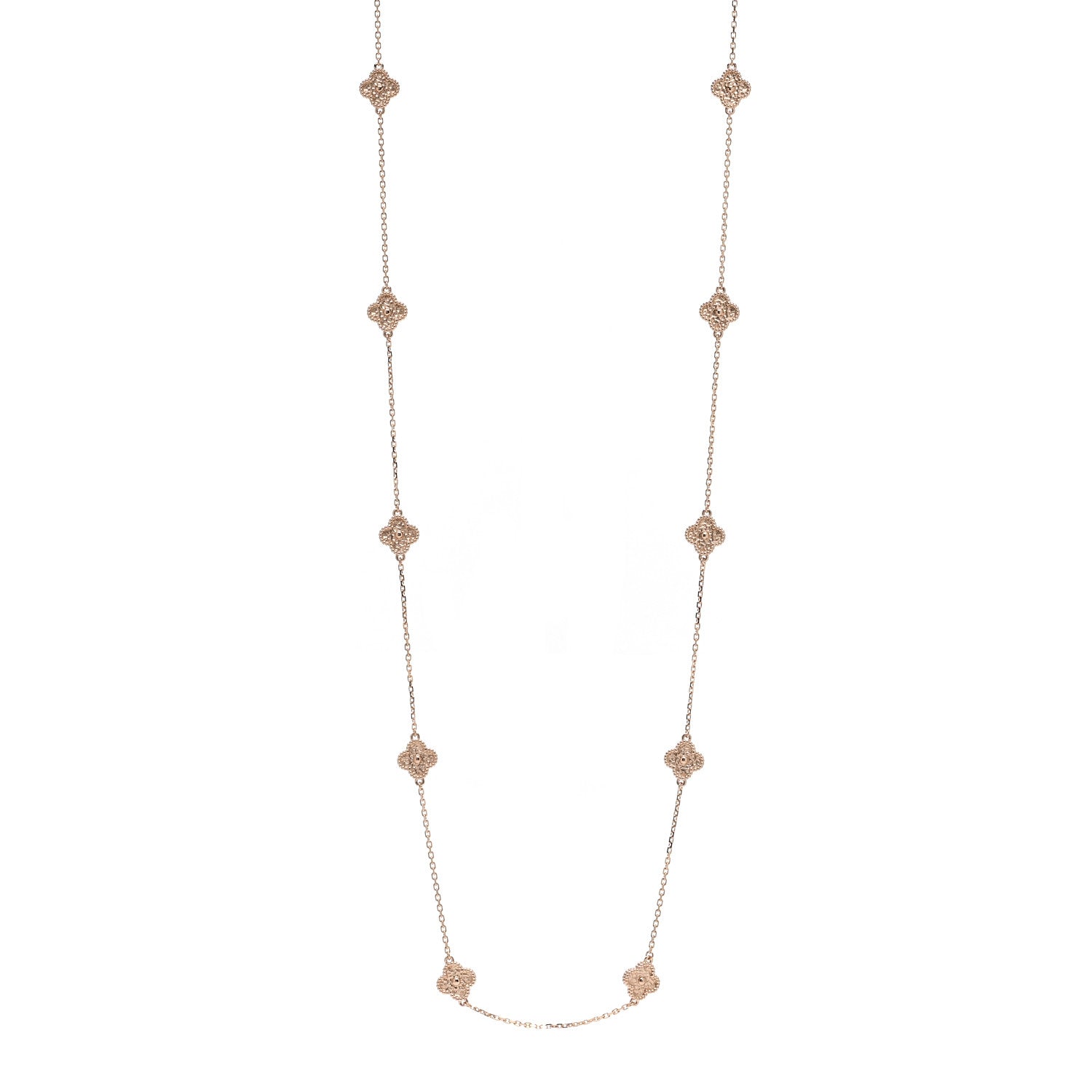 Van Cleef & Arpels 18K Rose Gold 16 Motifs Sweet Alhambra Necklace 1 of 5