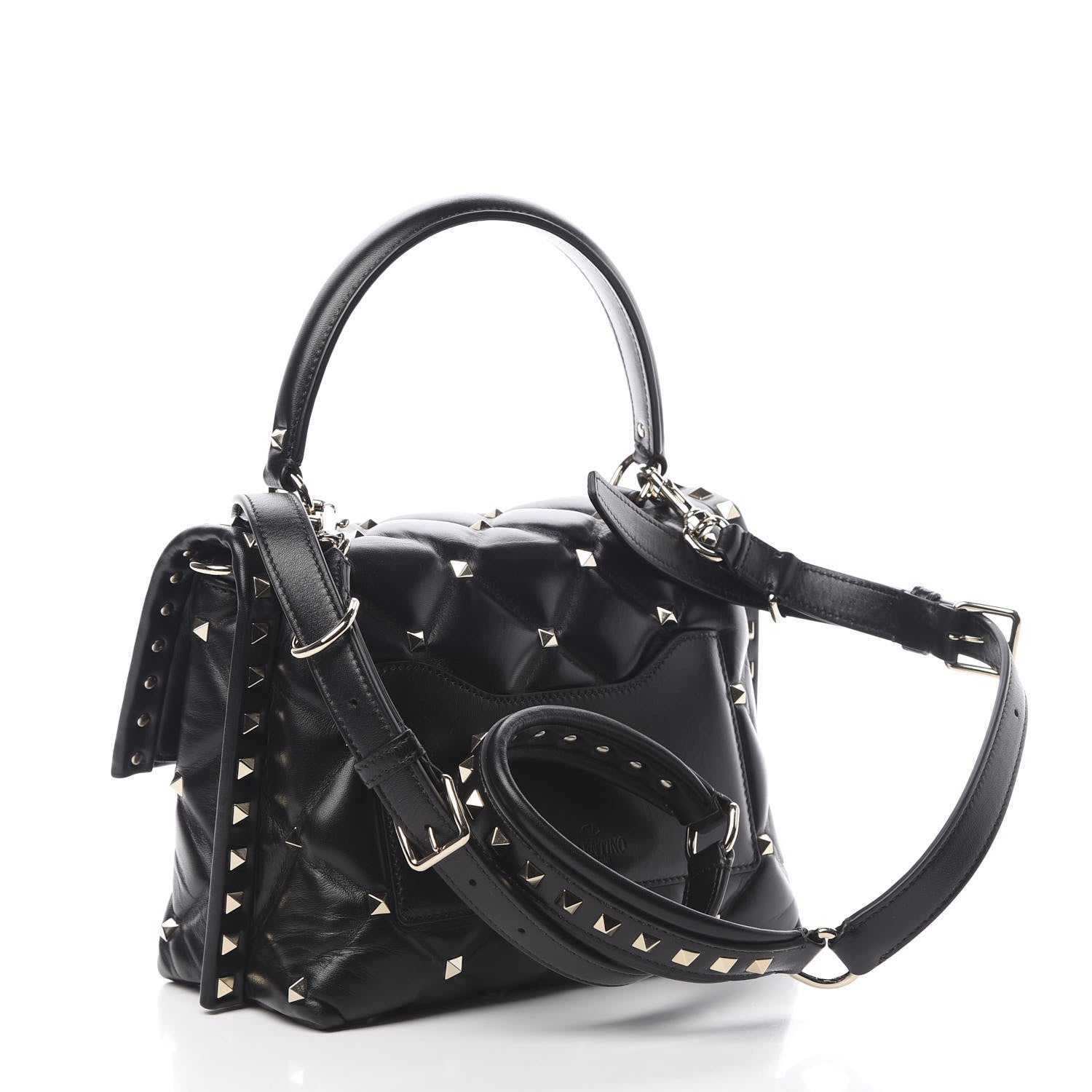 Valentino Garavani Nappa Medium Candystud Top Handle Bag Black 4 of 10