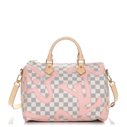 Louis Vuitton Damier Azur Tahitienne Speedy Bandouliere 30 Rose Ballerine 1 of 7