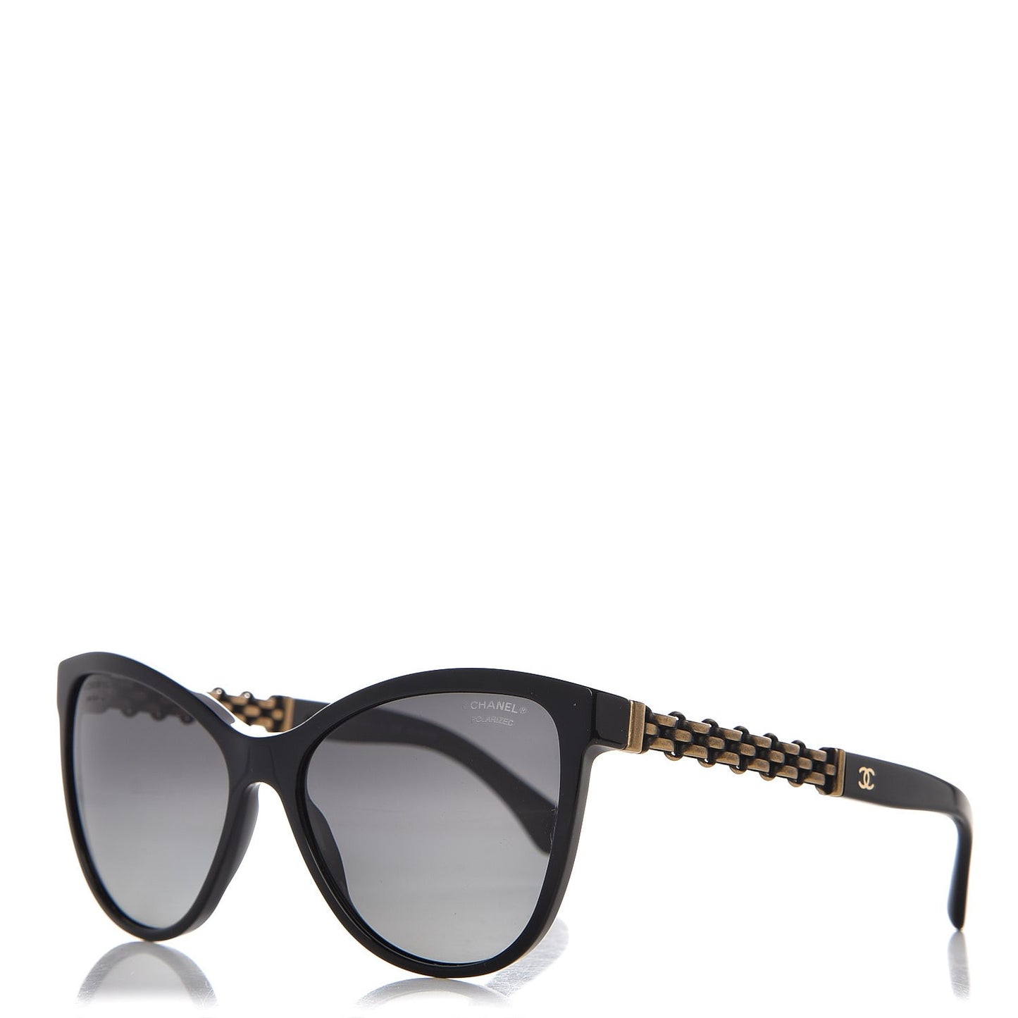 Cat Eye Chain Polarized Sunglasses 5326 Black