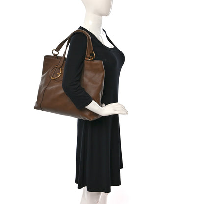 Gucci Pebbled Calfskin Medium Twill Tote Brown 2 of 14