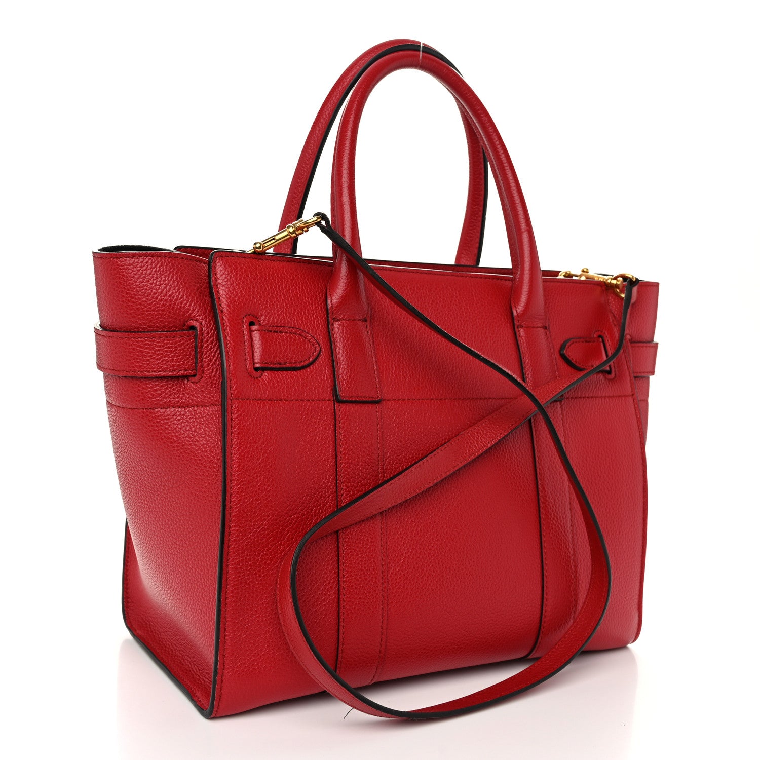 Mulberry Classic Grain Calfskin Small Bayswater Zip Tote Scarlet 2 of 9