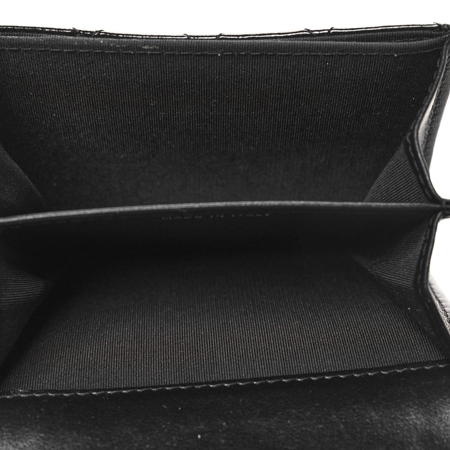 Distressed Patent Quilted Boy Flap Card Holder Wallet Black