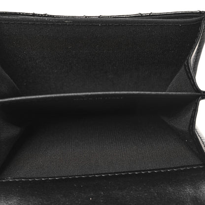 Chanel Distressed Patent Quilted Boy Flap Card Holder Wallet Black 5 of 10