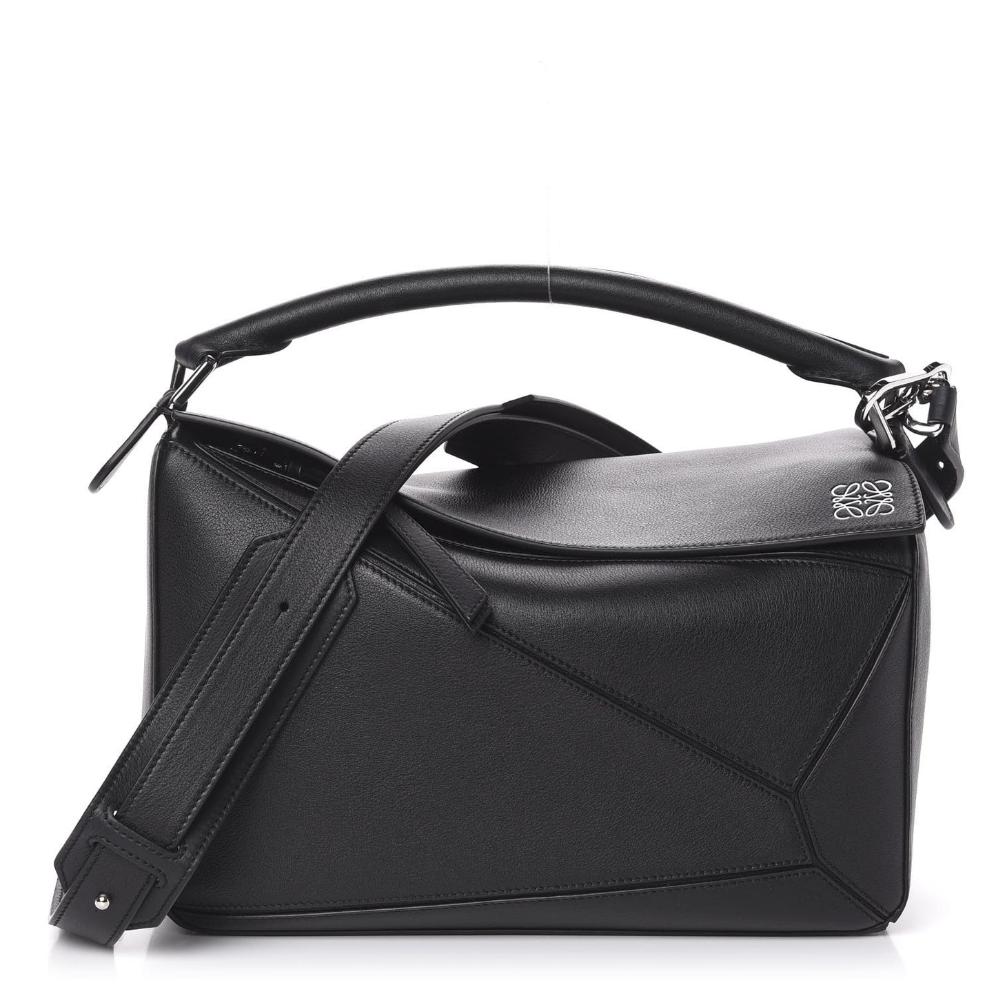 Calfskin Medium Puzzle Bag Black