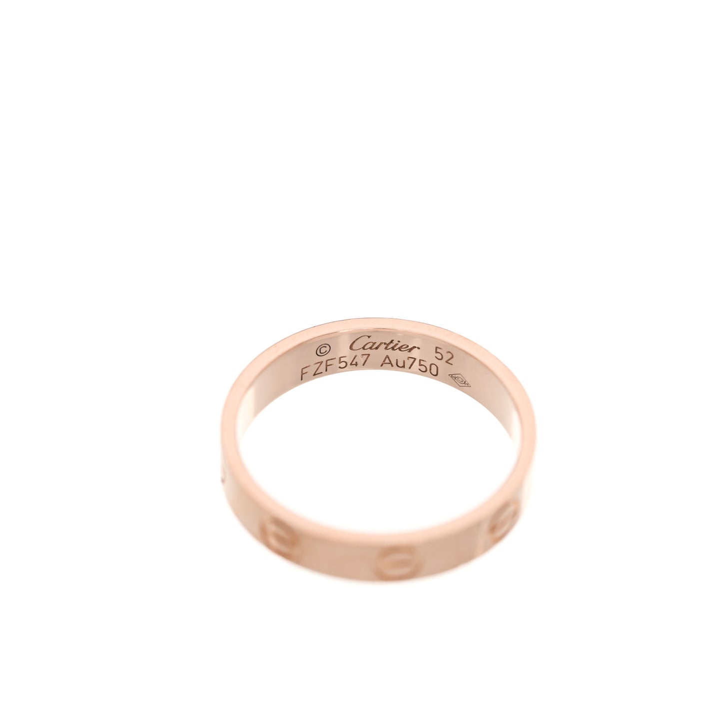 18K Pink Gold 3.5mm LOVE Wedding Band Ring 52 6