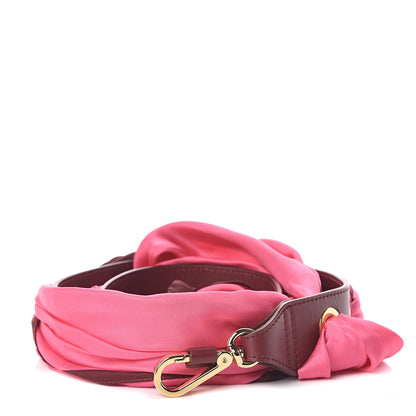Chloe Calfskin Silk Floral Scarf Strap Fuchsia Rose 1 of 2