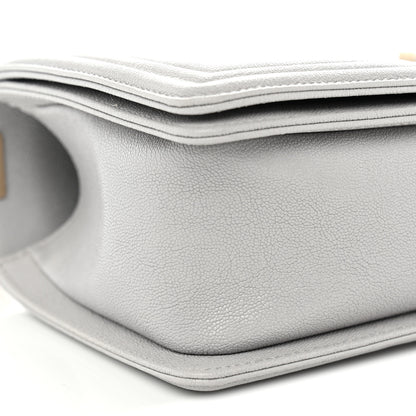 Chanel Caviar Quilted Medium Boy Flap Light Grey 9 of 11
