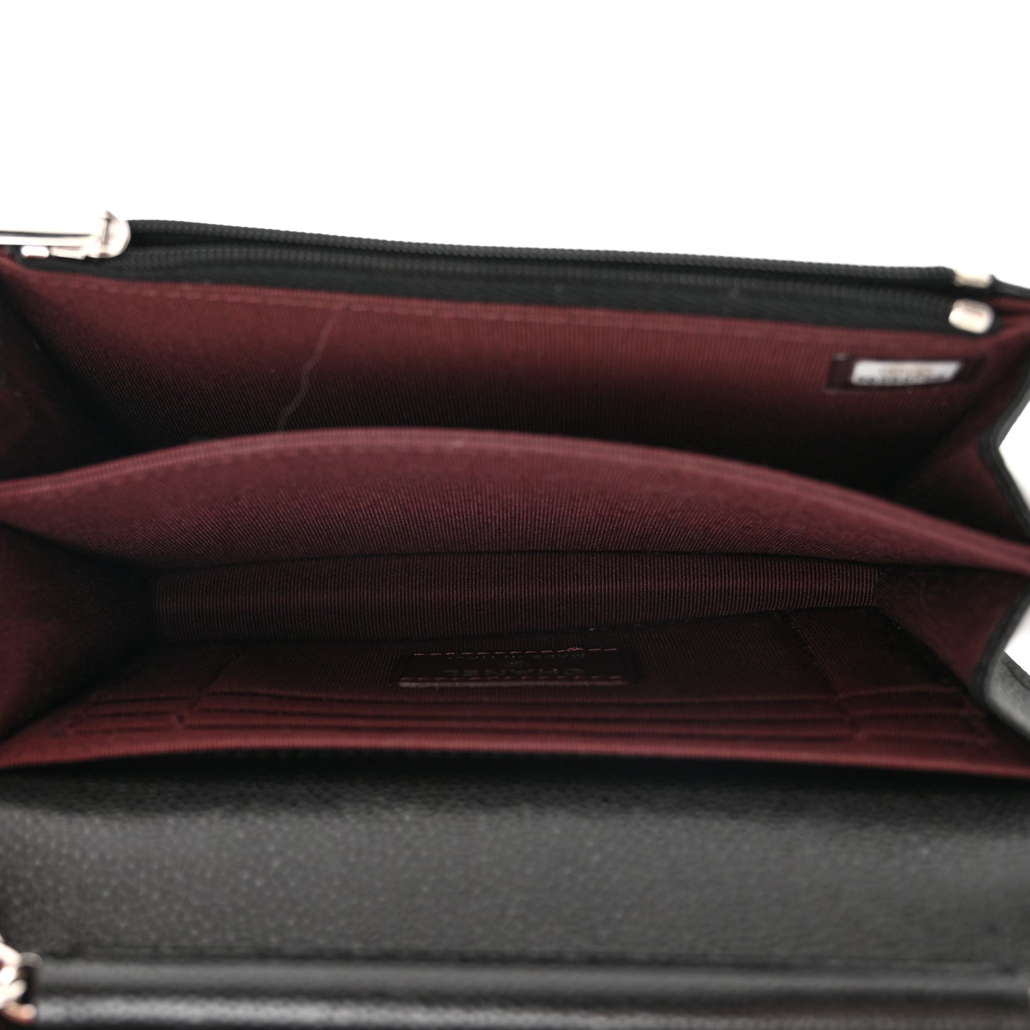 Caviar Quilted Mini Wallet On Chain WOC Black