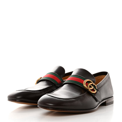 Gucci Goatskin Web Mens GG Loafers 8 Cocoa 3 of 9