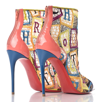 Christian Louboutin Patent Lace Gipsybootie 100 Ankle Boots 37 Multicolor 4 of 8