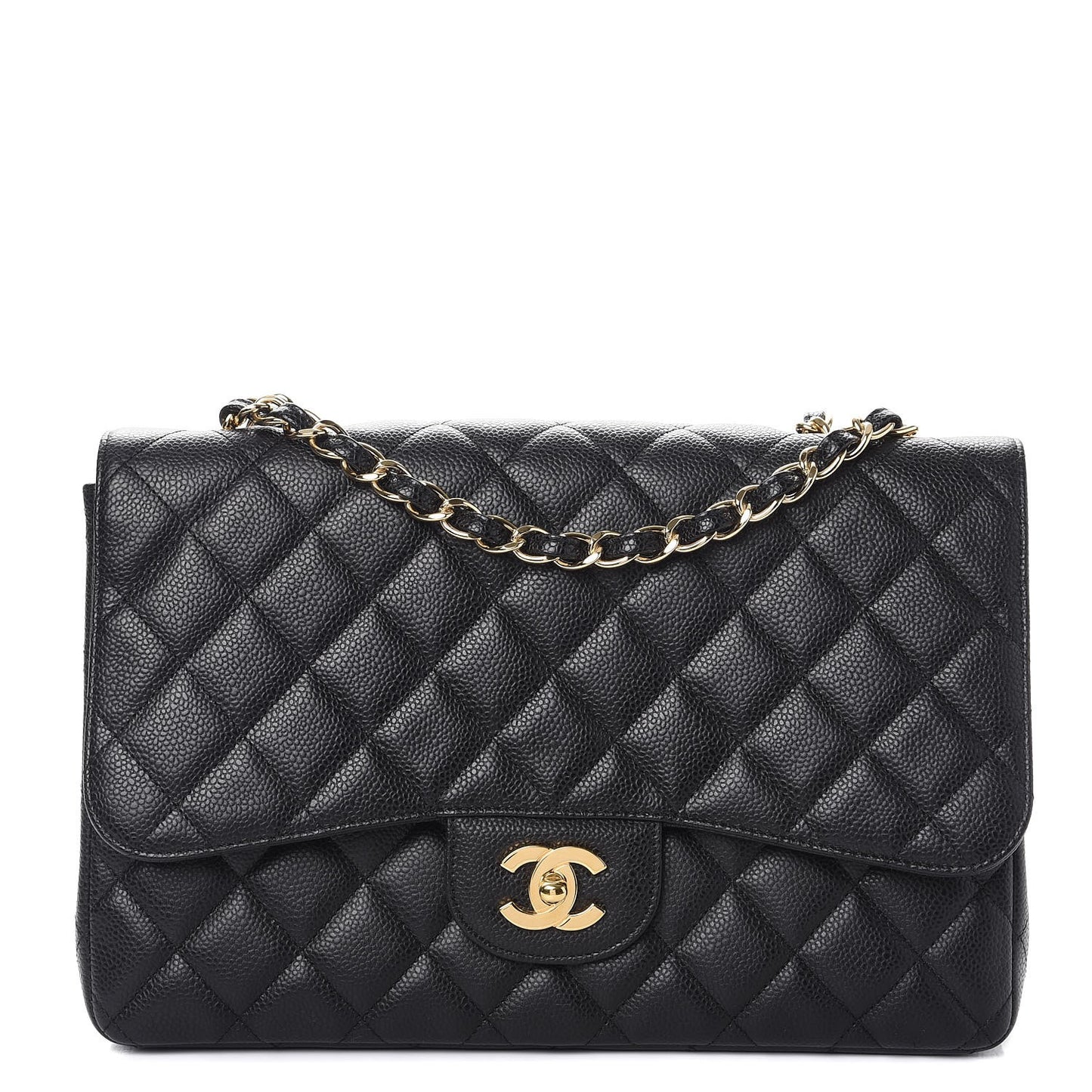 Caviar Quilted Jumbo Single Flap Black