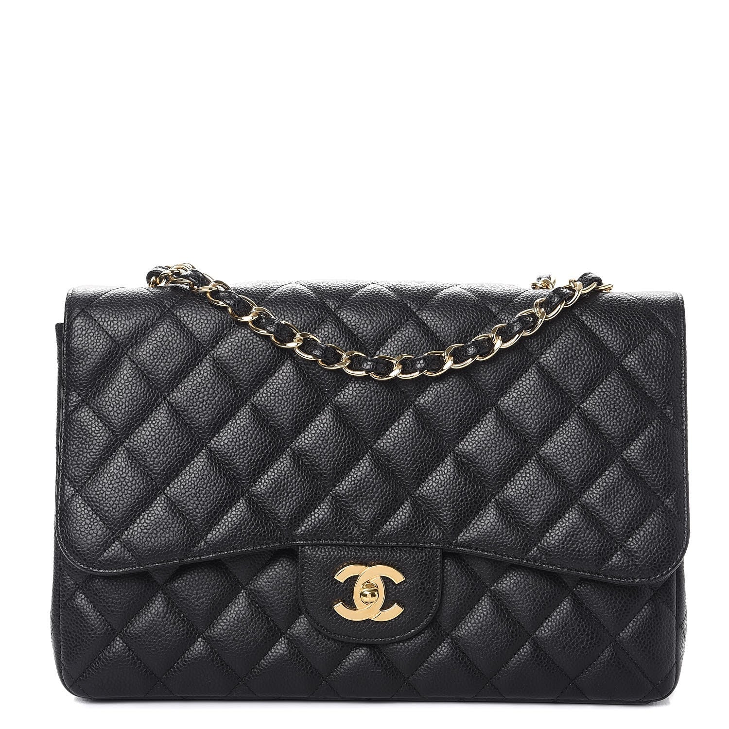 Chanel Caviar Quilted Jumbo Single Flap Black 1 of 8