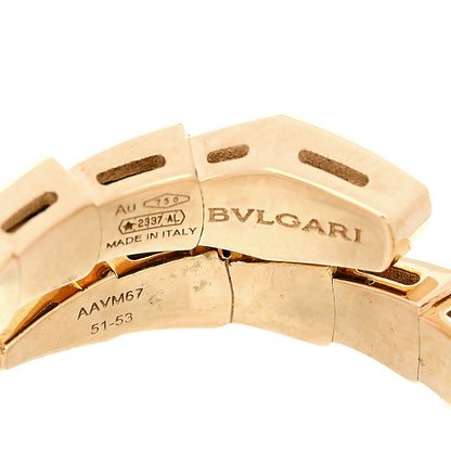 Bulgari 18K Yellow Gold Diamond Serpenti Viper Single Spiral Ring 51 5.75 53 6.5 4 of 5