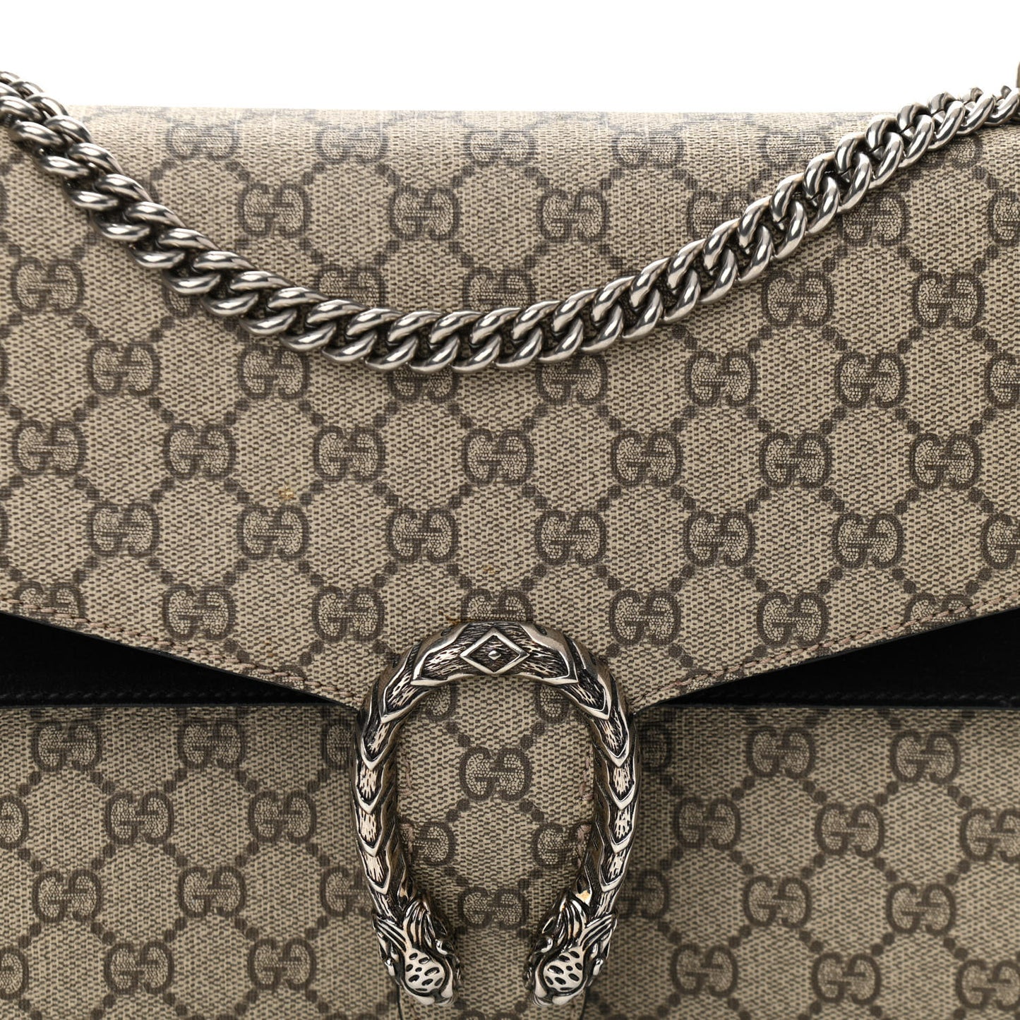 GG Supreme Monogram Medium Dionysus Shoulder Bag Black