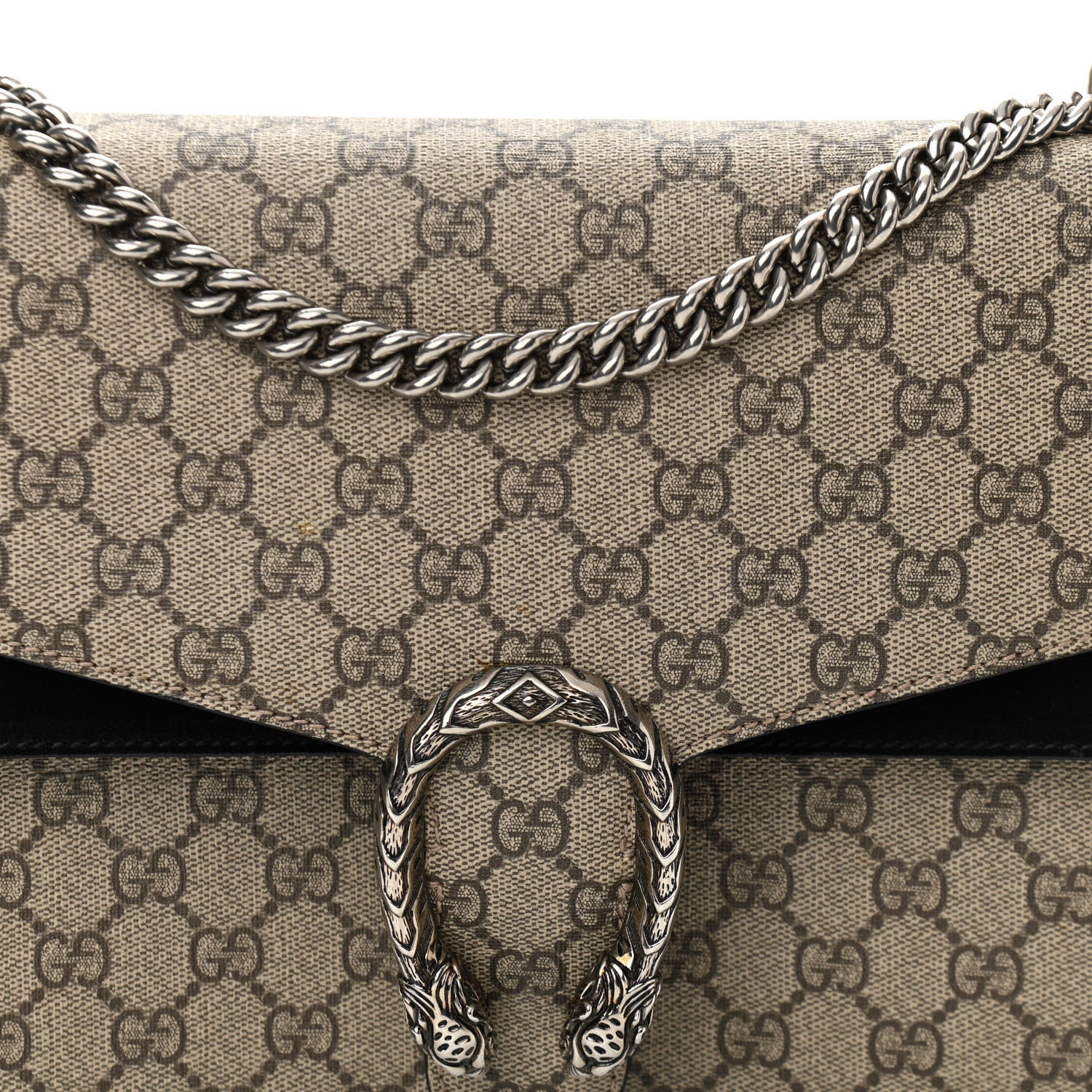 Gucci GG Supreme Monogram Medium Dionysus Shoulder Bag Black 10 of 11