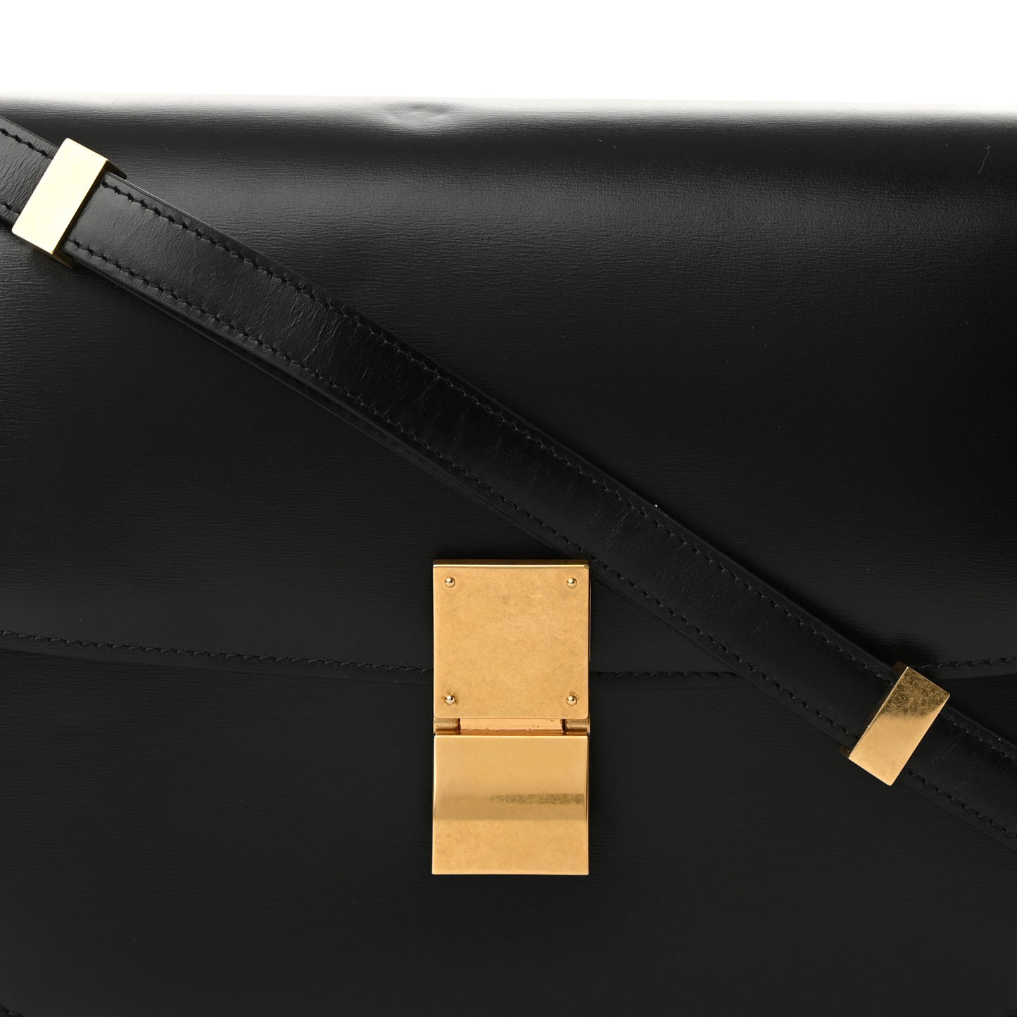 Box Calfskin Medium Classic Box Flap Bag Black