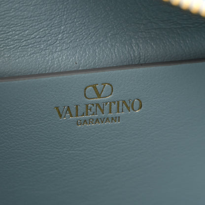 Valentino Garavani Grainy Calfskin Small Vlogo Moon Hobo Bag Blue 6 of 10