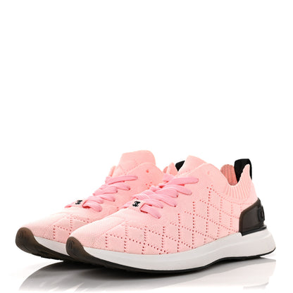 Chanel Mixed Fibers Quilted Womens CC Sneakers 41 Light Pink 3 of 8