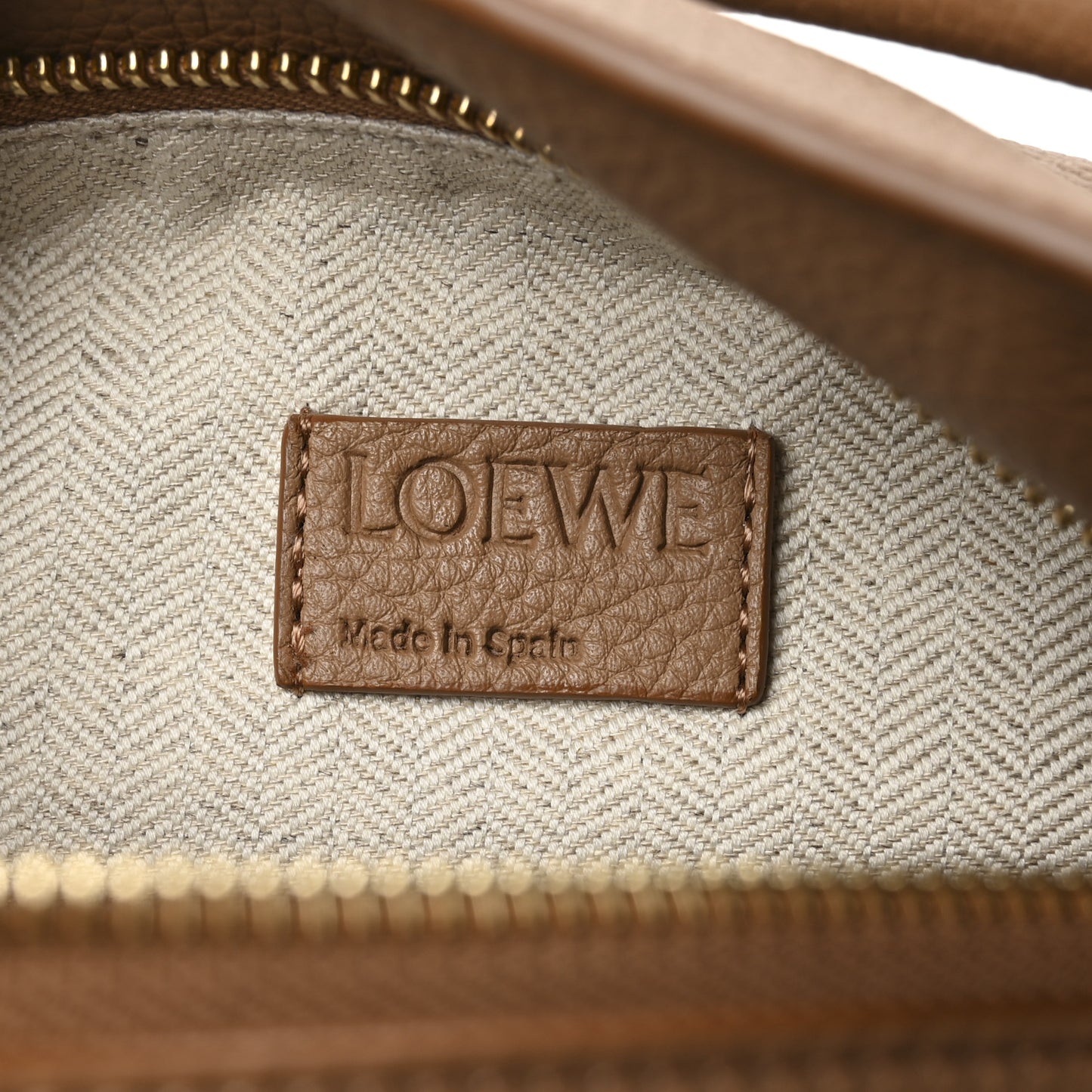 Grained Calfskin Small Puzzle Edge Bag Toffee