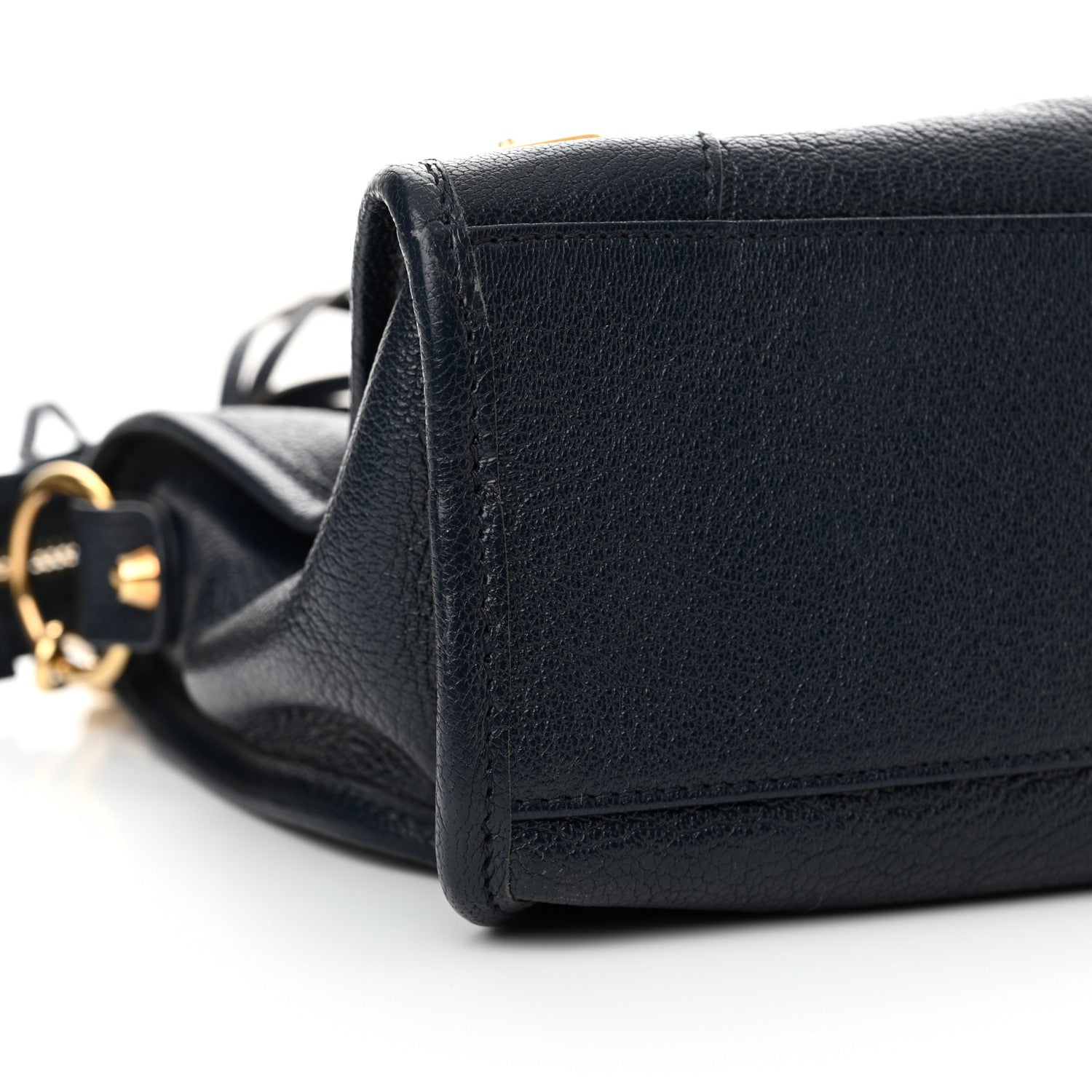 Balenciaga Chevre Gold Metallic Edge Hardware S City Bleu Nuit Dark Sea 10 of 13