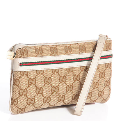 Gucci Monogram Web Bow and Interlocking G Wristlet Off White 3 of 6