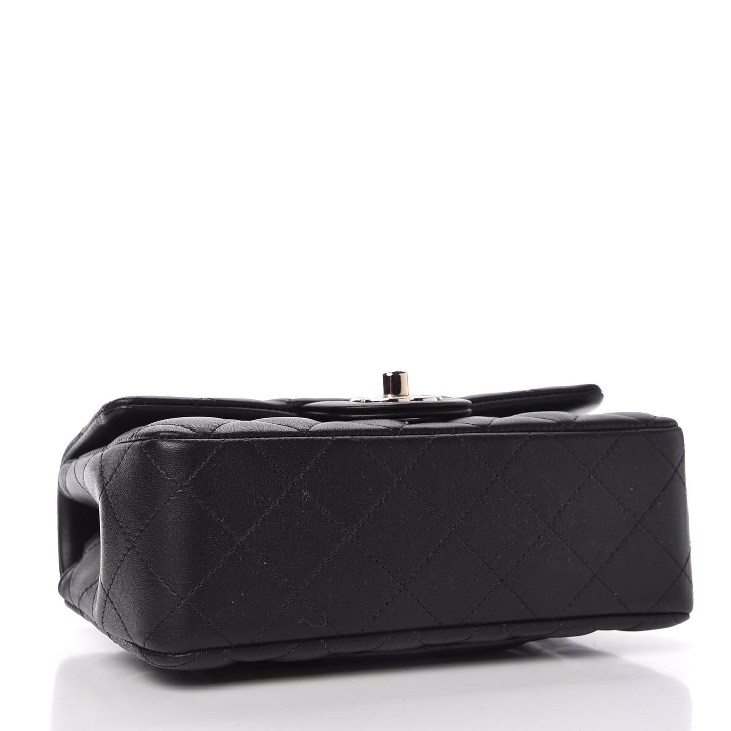 Lambskin Quilted Mini Rectangular Flap Black
