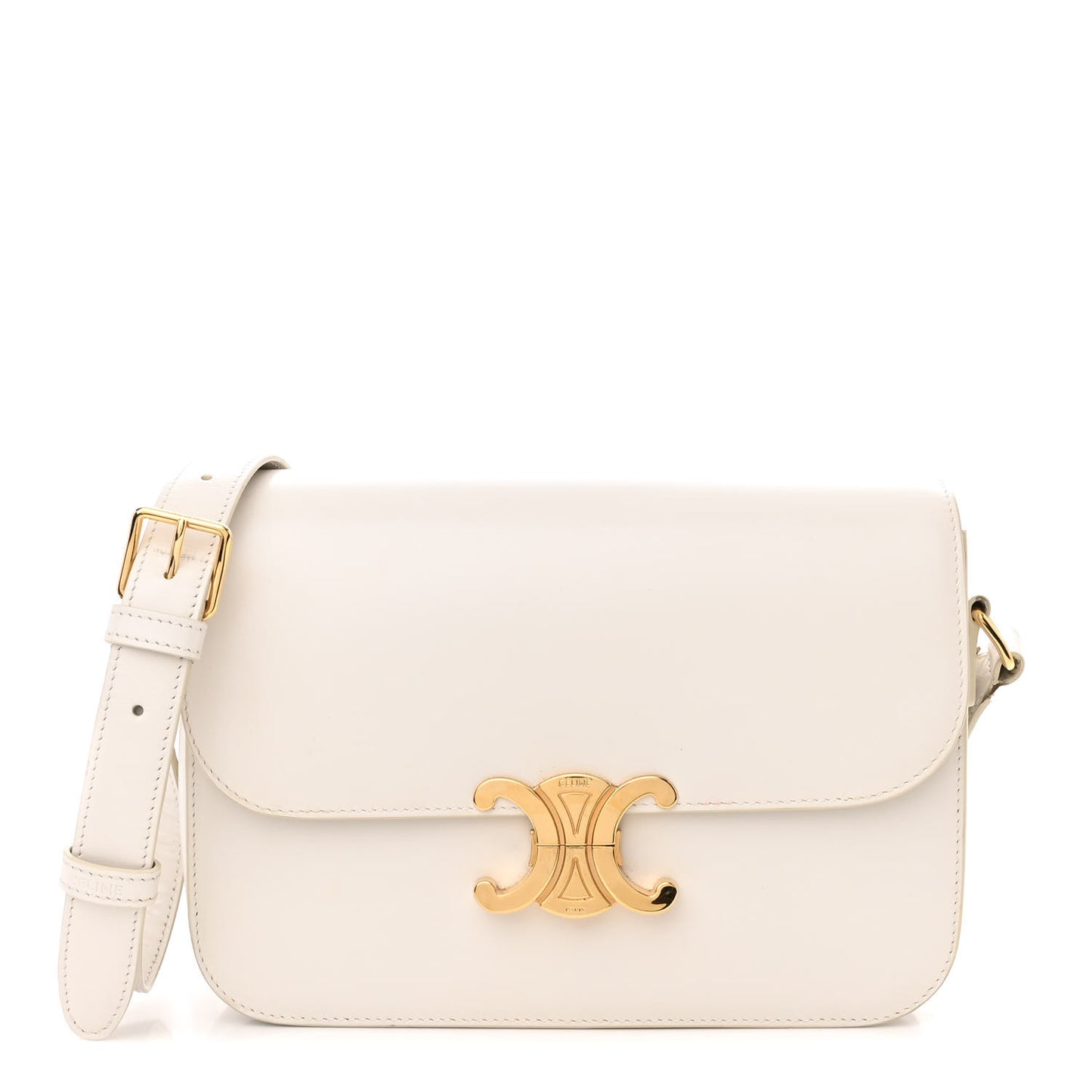 Shiny Calfskin Medium Triomphe White
