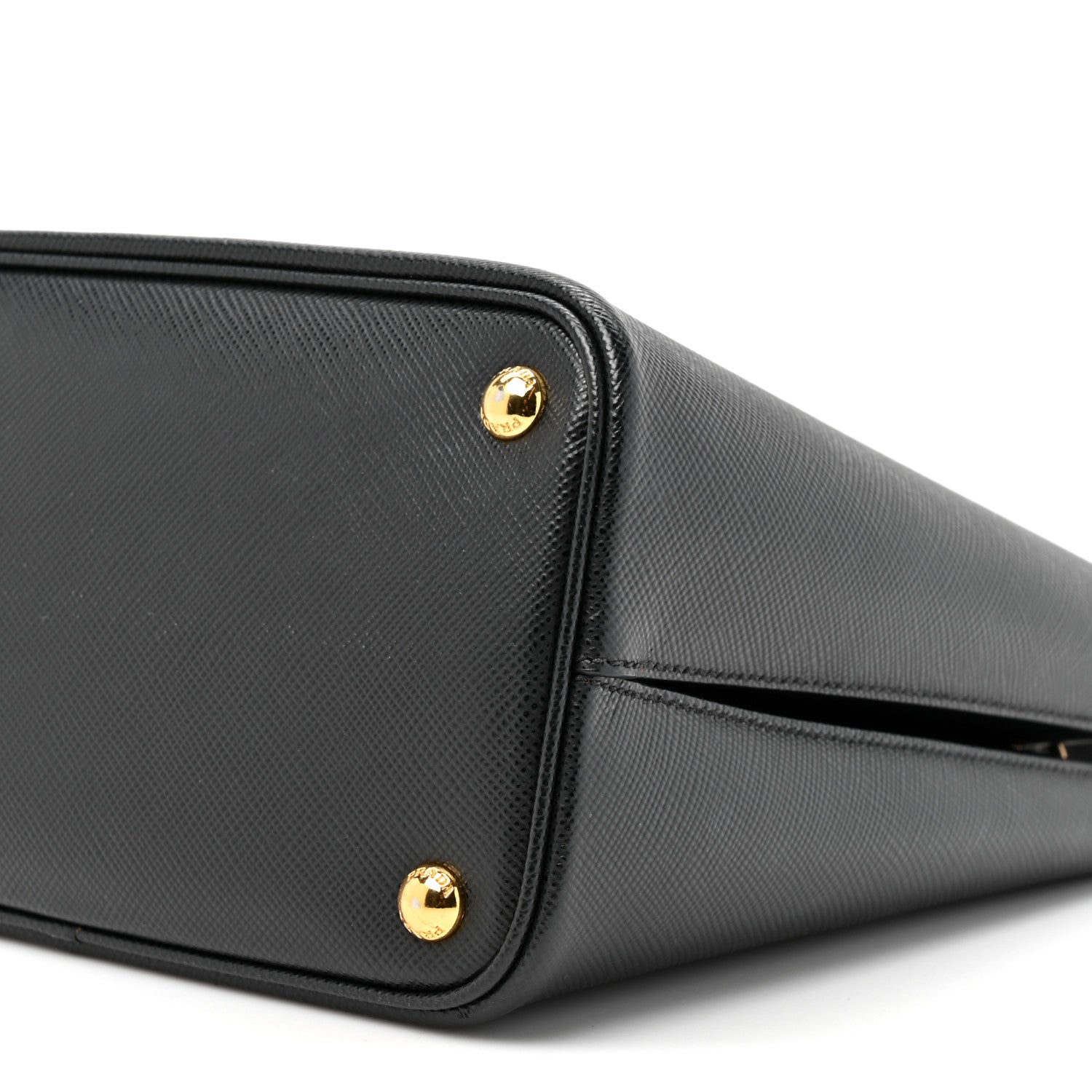 Prada Saffiano Cuir Medium Panier Bucket Bag Black Fuoco 8 of 12
