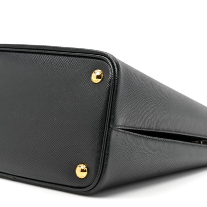 Prada Saffiano Cuir Medium Panier Bucket Bag Black Fuoco 8 of 12