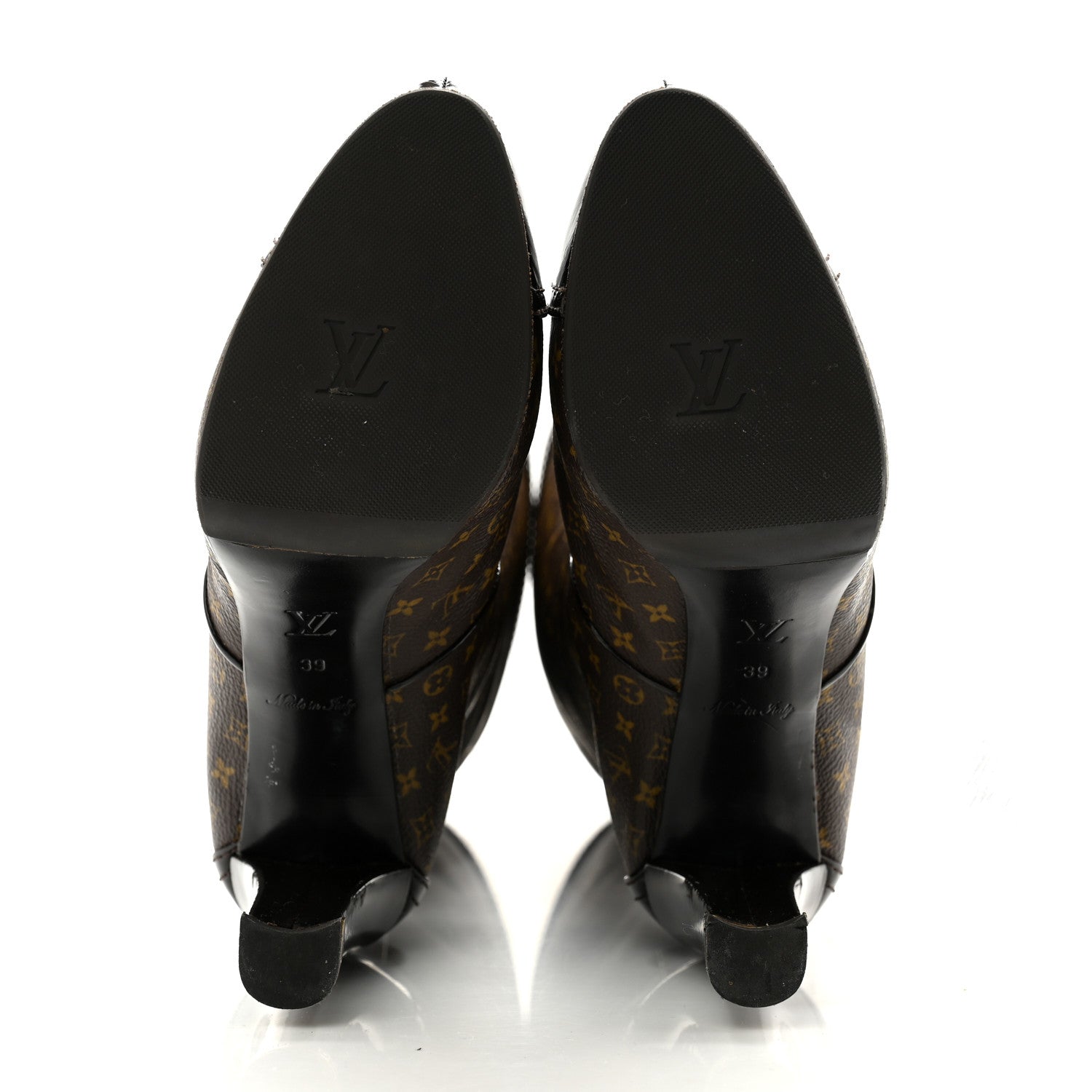 Louis Vuitton Patent Monogram Idole Knee High Boots 39 Brown 5 of 10