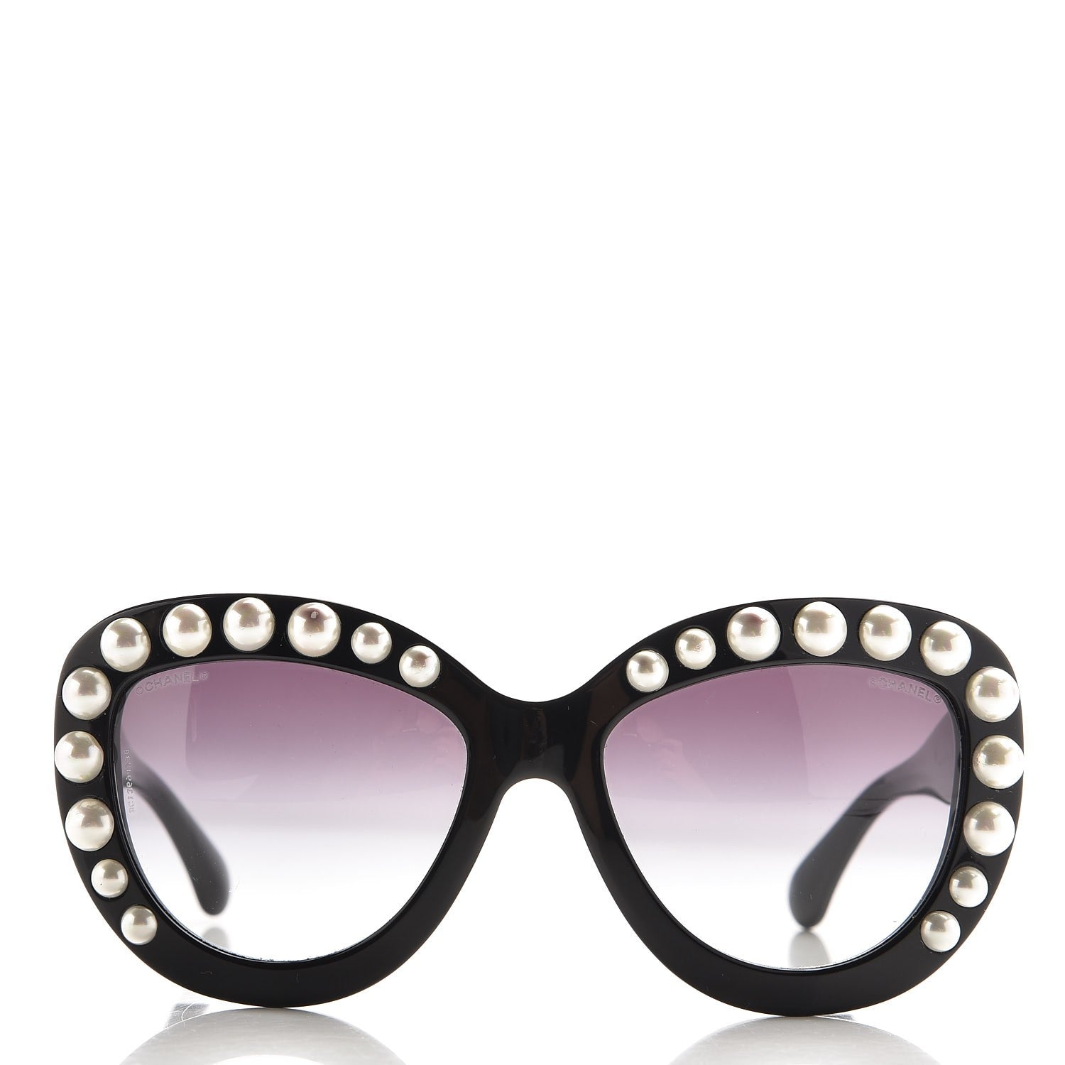 Chanel Pearl Cat Eye Sunglasses 71096 Black 2 of 9