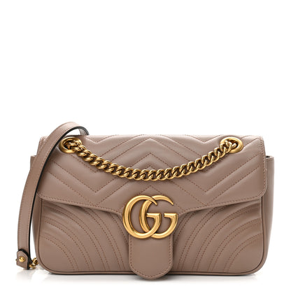 Gucci Calfskin Matelasse Small GG Marmont Shoulder Bag Porcelain Rose 1 of 12