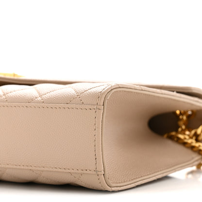Saint Laurent Grain De Poudre Textured Mixed Matelasse Medium Triquilt Monogram Satchel Dark Beige 10 of 11