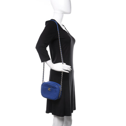 Chanel Goatskin Quilted Small Casual Trip Camera Case Blue 2 of 11