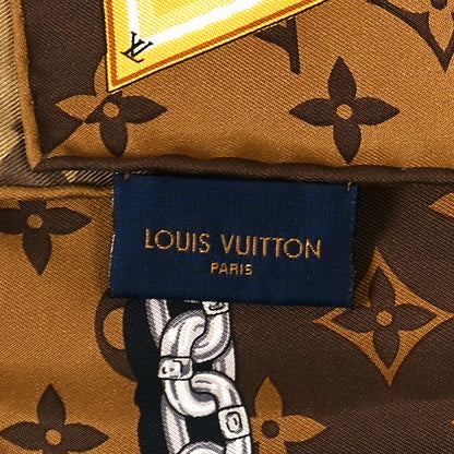 Louis Vuitton Silk Monogram Confidential Square Scarf Brown 3 of 3