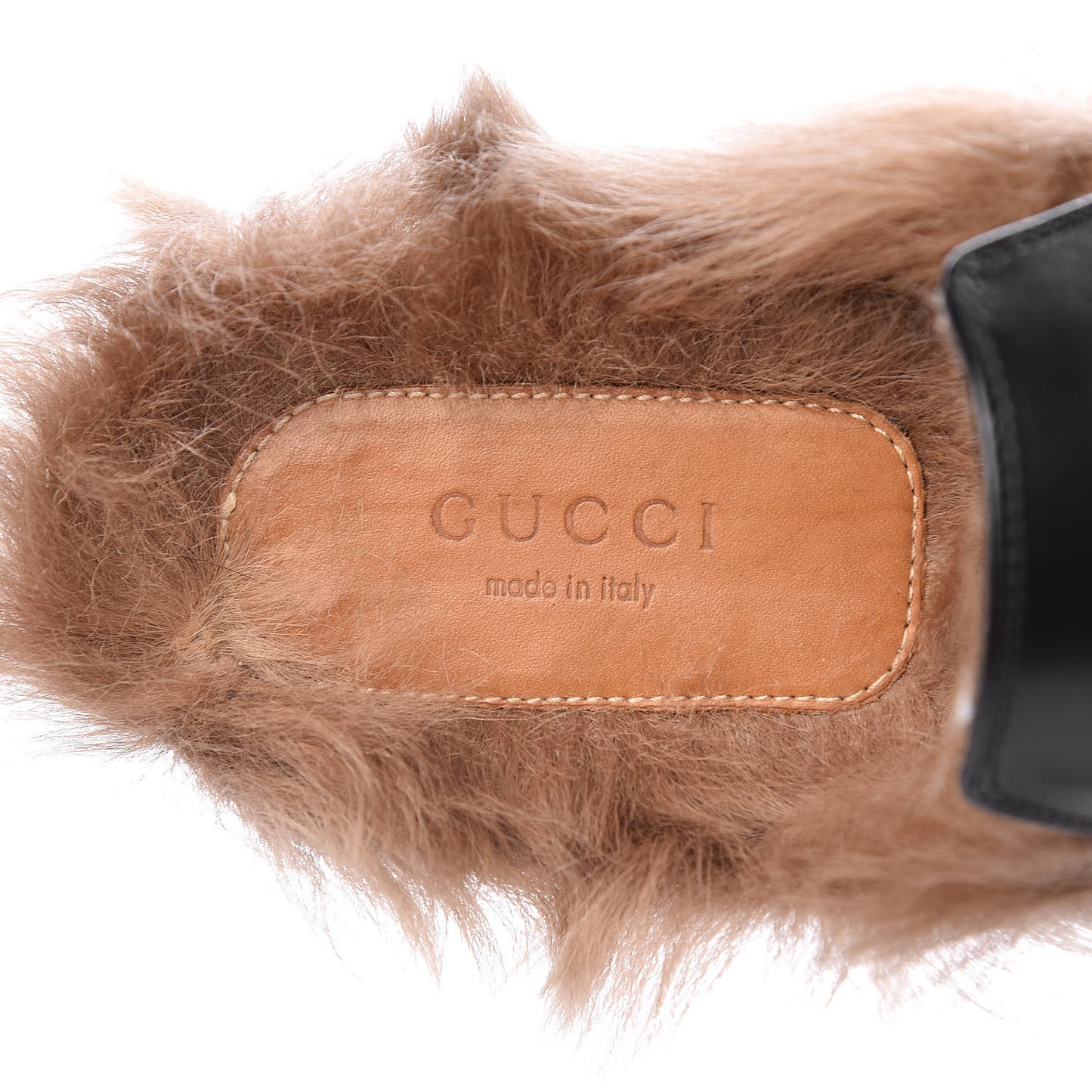 Calfskin Fur Womens Princetown Slippers 37 Black