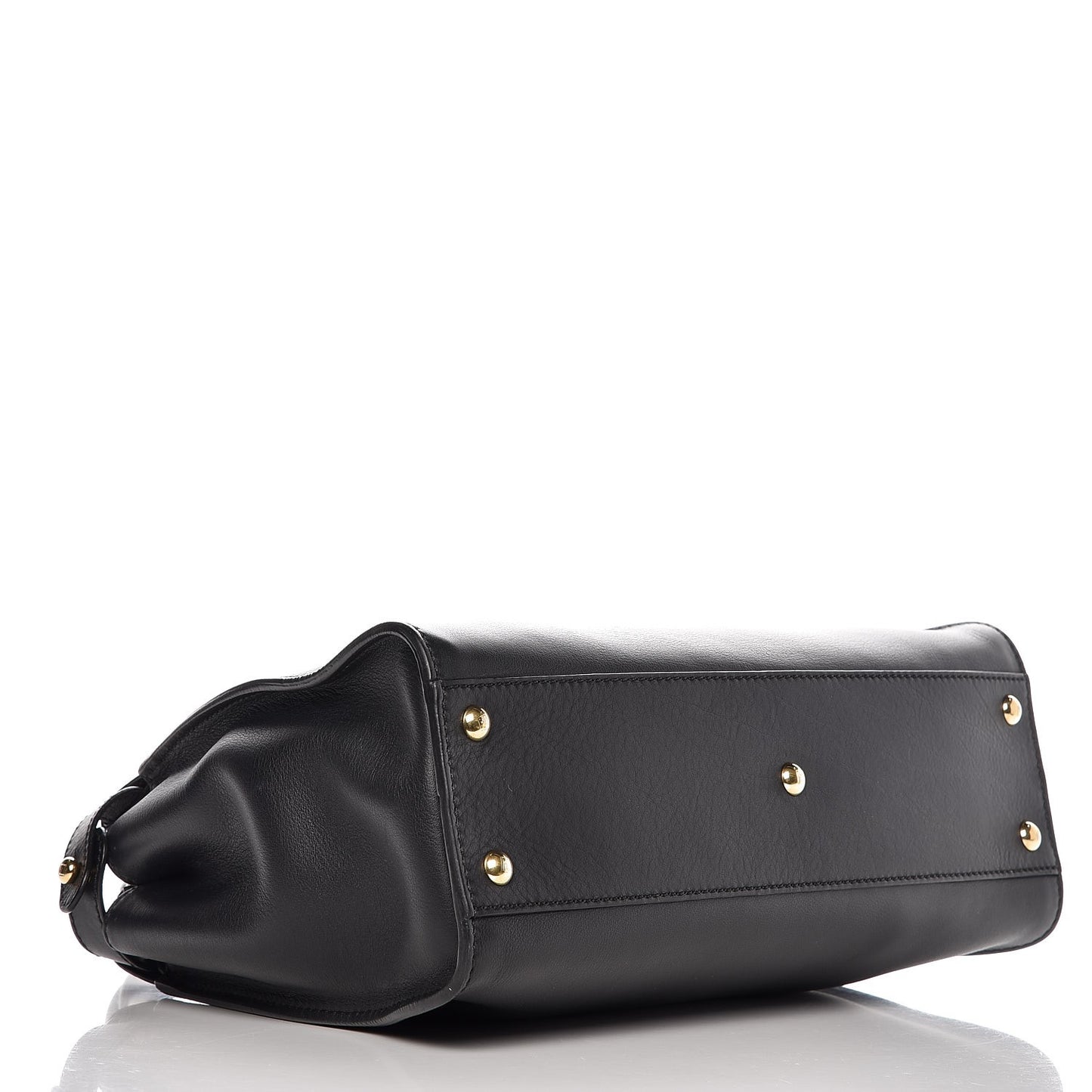 Vitello Seta Shiny Nappa Medium Peekaboo Iconic Satchel Black