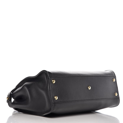 Fendi Vitello Seta Shiny Nappa Medium Peekaboo Iconic Satchel Black 4 of 9
