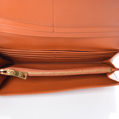 Prada Saffiano Beach Flap Continental Wallet Papaya 5 of 10
