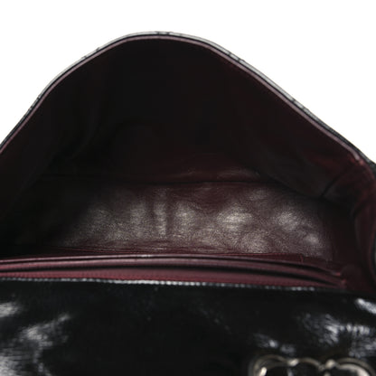 Chanel Crinkled Patent Quilted Jumbo Single Flap Black 5 of 11