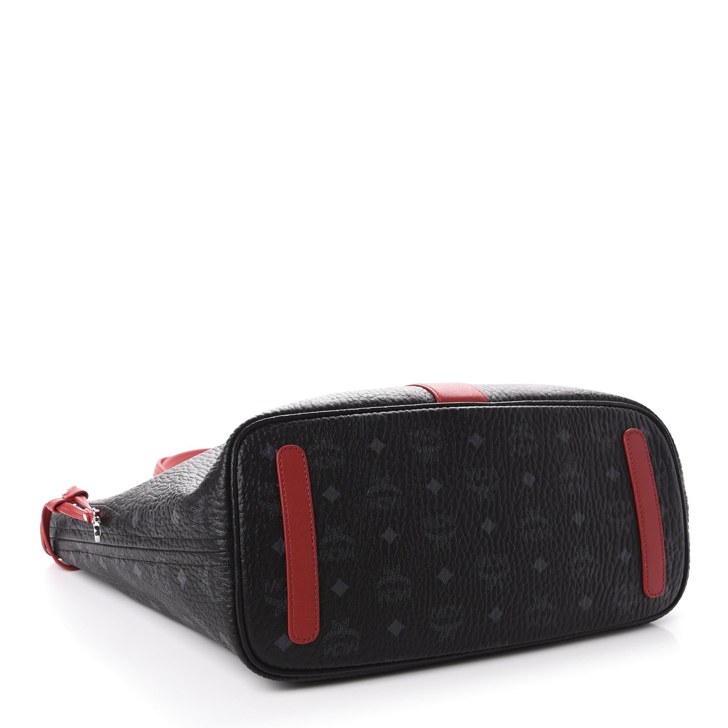 MCM Visetos Medium Liz Reversible Shopper Tote Black Red 4 of 15