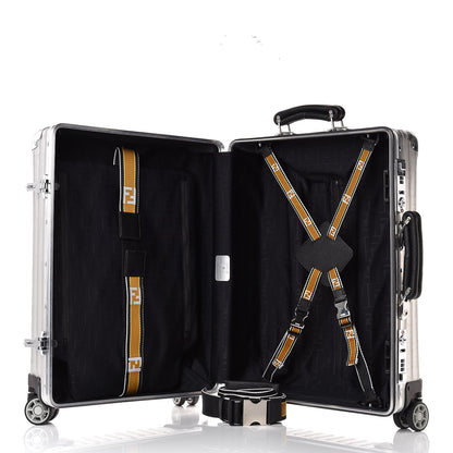 Fendi X RIMOWA Aluminum FF Print Roll Away Carry On Luggage Silver 5 of 21