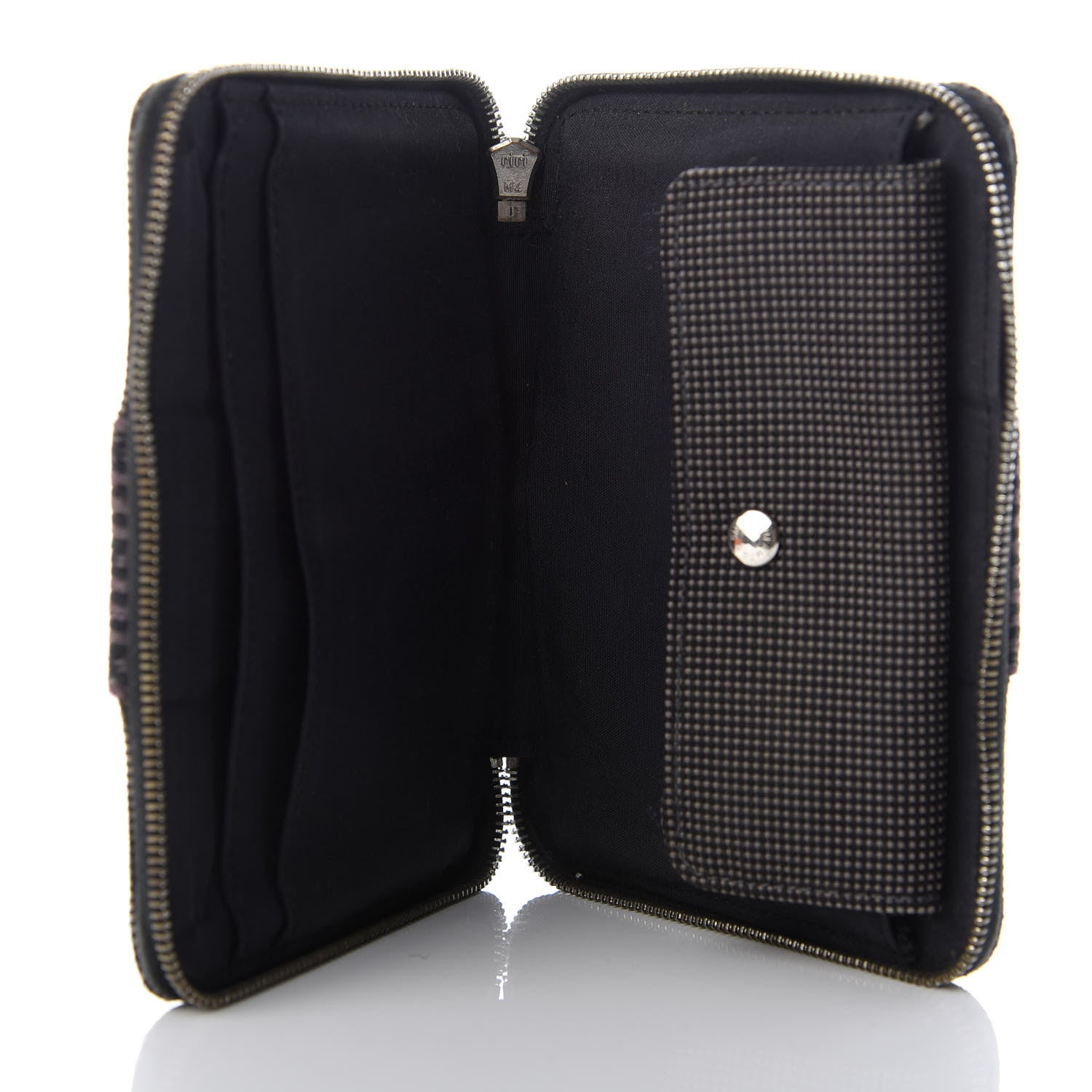 Hermes Canvas Herline Zip Wallet Grey 4 of 6