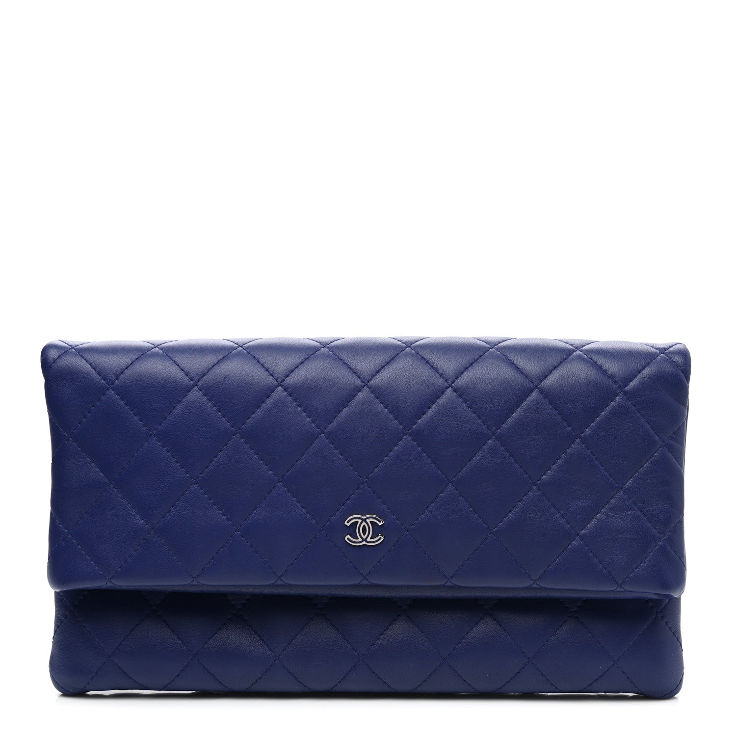 Chanel Lambskin Quilted CC Beauty Clutch Blue 1 of 7