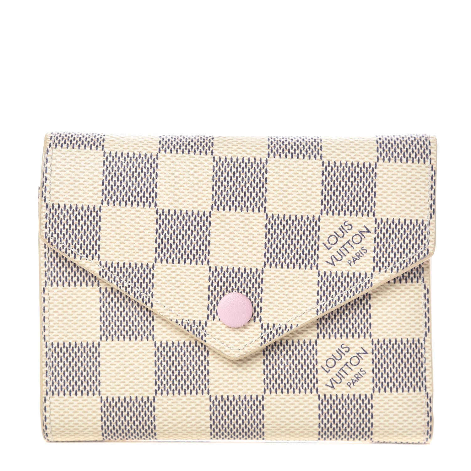 Louis Vuitton Damier Azur Victorine Wallet Rose Ballerine 1 of 7