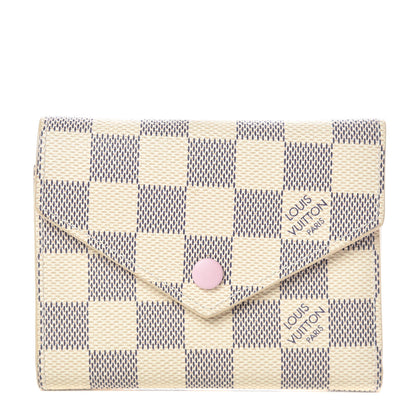 Louis Vuitton Damier Azur Victorine Wallet Rose Ballerine 1 of 7