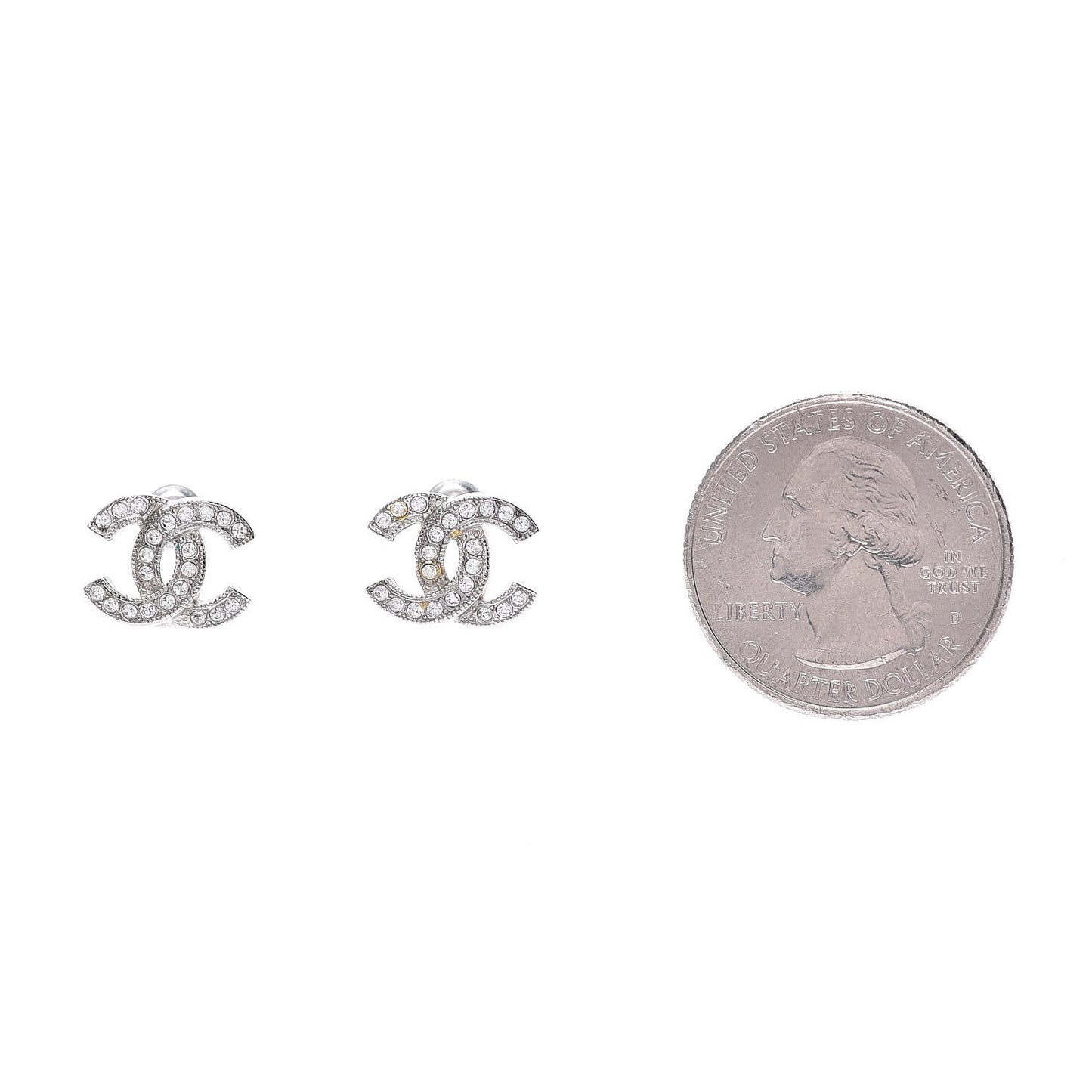 Crystal Mini Timeless CC Earrings Silver